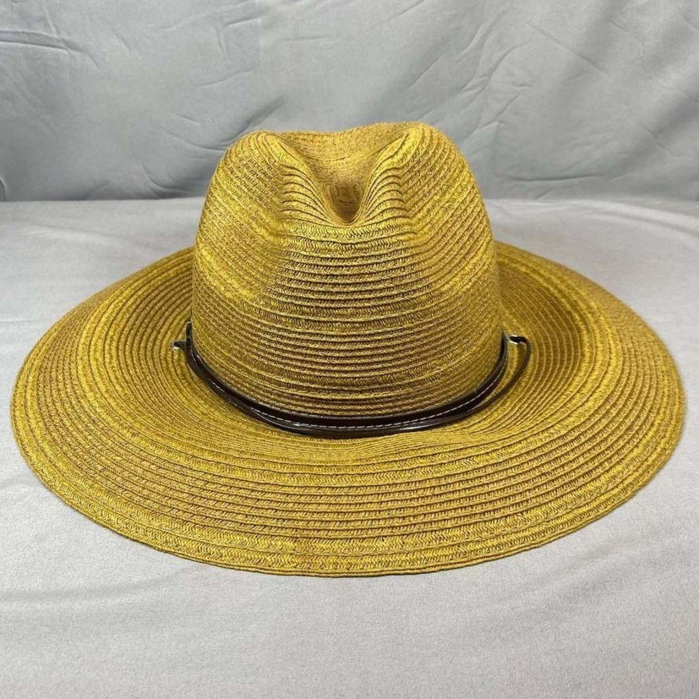Coolibar Tempe Sun Hat Womens OS Gold Straw UPF 50 Wide Brim UV Protection